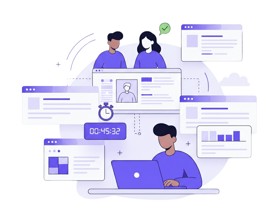 ClockPlan for Teams - Team time tracking dashboard showing member utilization and project collaboration