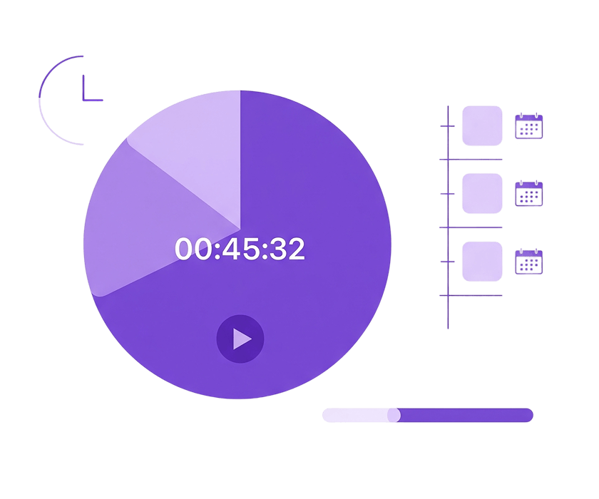 ClockPlan Step 2: Track your time - Time tracking timer interface with start stop controls